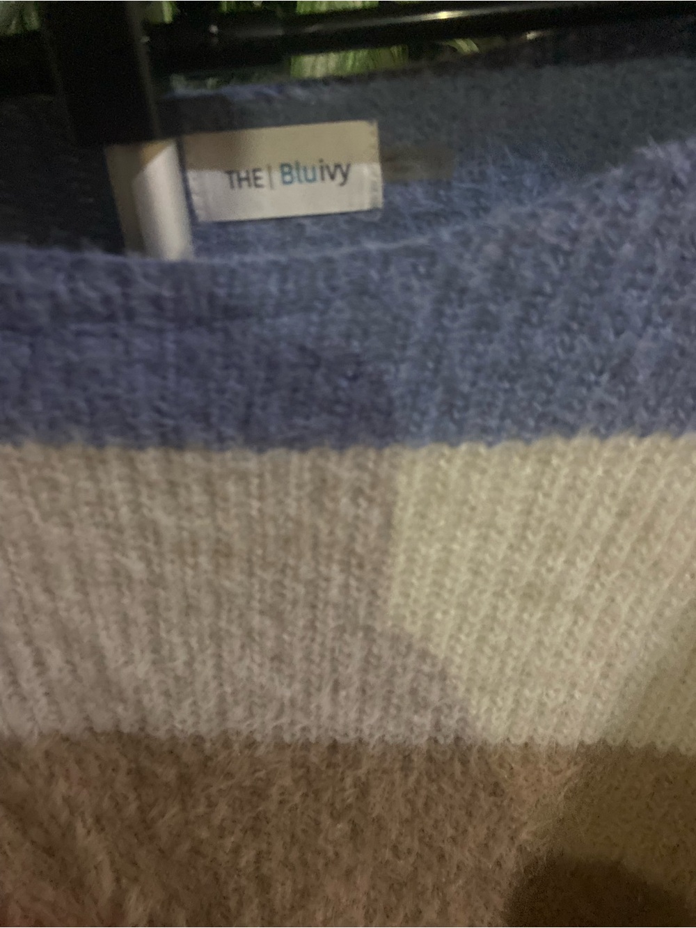 THE Bluivy Striped Crewneck Sweater in Blue, Cream & Brown
